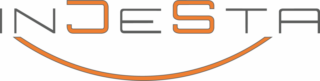 Ingenieurbüro Injesta (Dipl.-Ing. (FH) Jens Staudenmeir) - Planung, Projektsteuerung & Dokumentation - Logo Orange Grau - Schriftzug und Bogen